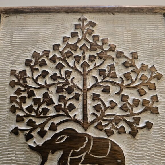 Carved Wood Elephant Box 7 x 7 - New - Picture 2 of 14